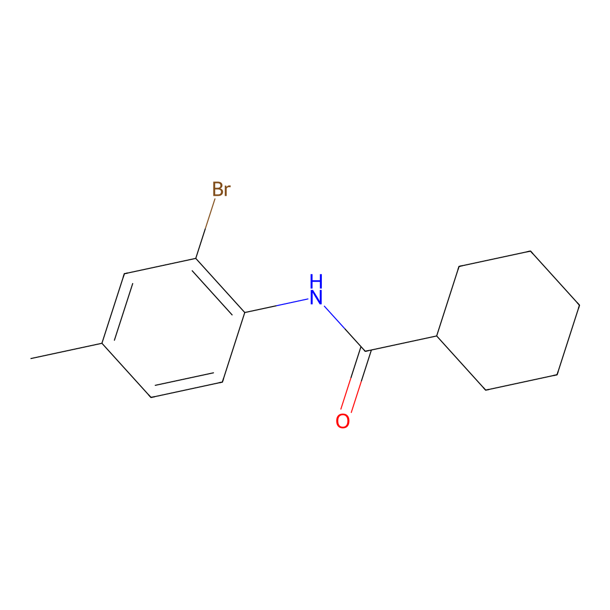 N-(2-bromo-4-methylphenyl)cyclohexanecarboxamide molecular structure, CAS 158174-52-8