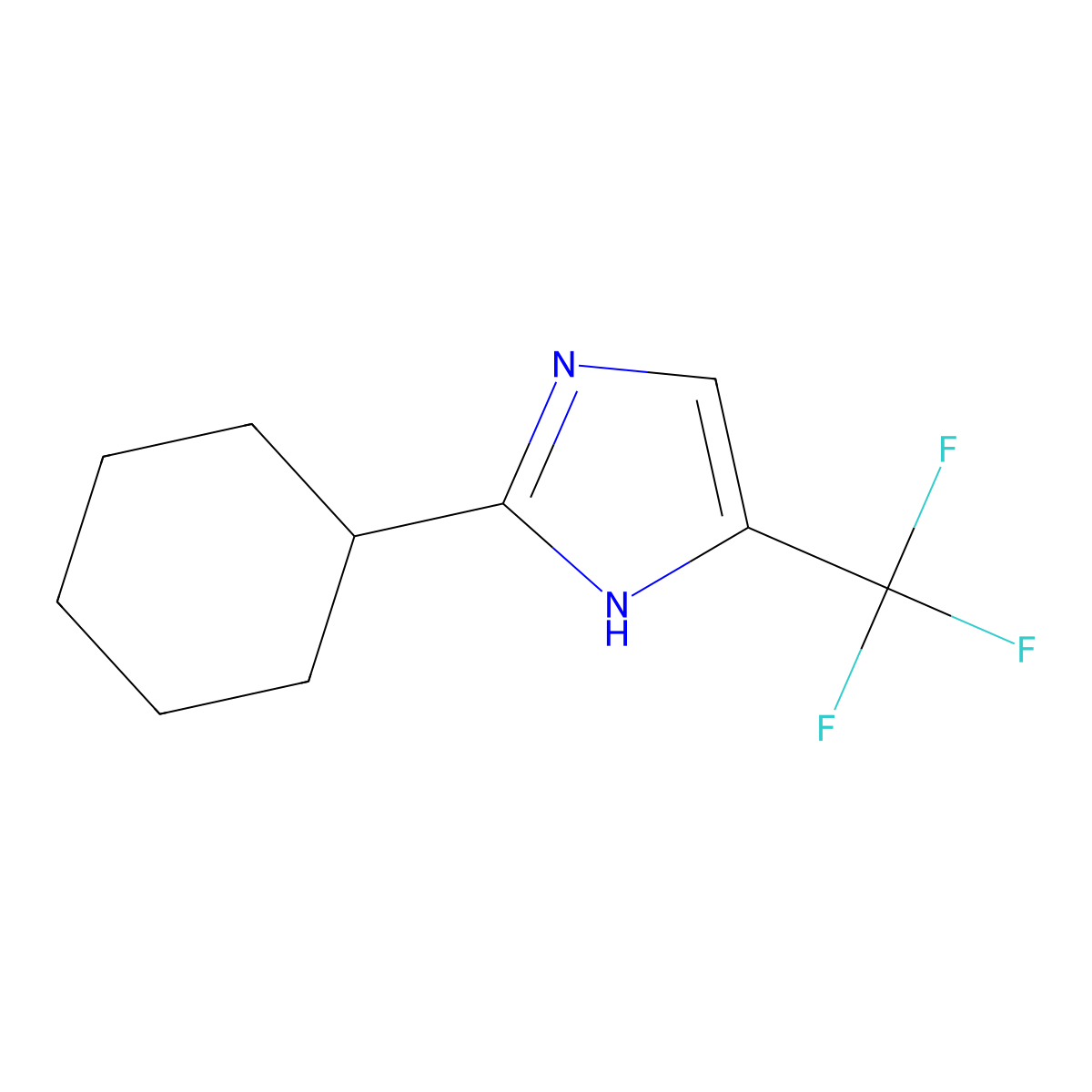 2-Cyclohexyl-4-(trifluoromethyl)-1H-imidazole molecular structure, CAS 1581750-12-0