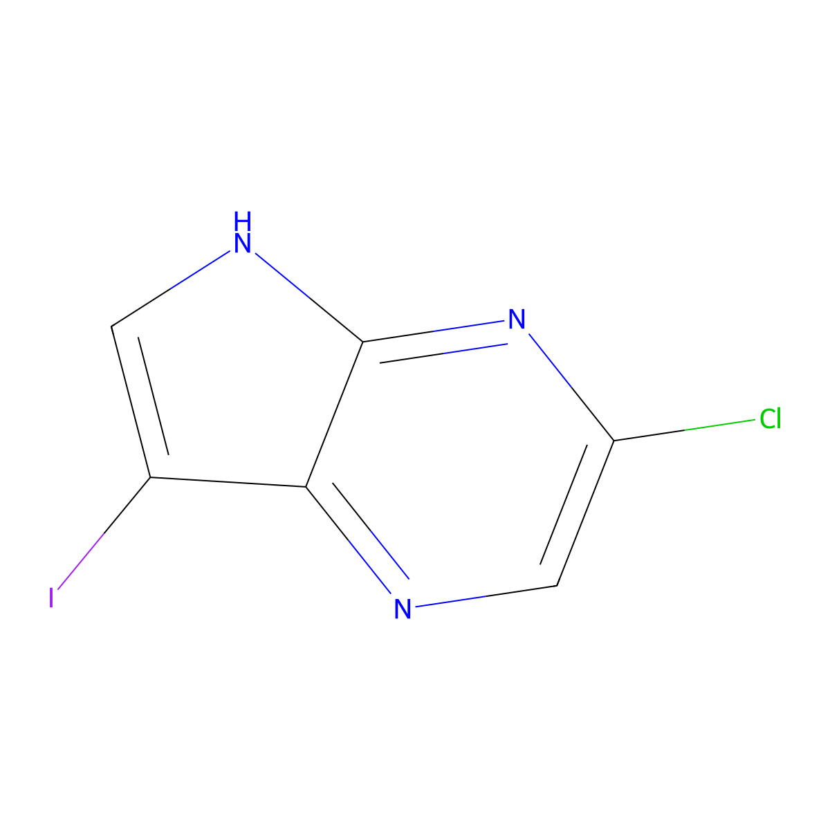 3-chloro-7-iodo-5H-pyrrolo[2,3-b]pyrazine molecular structure, CAS 1581750-56-2