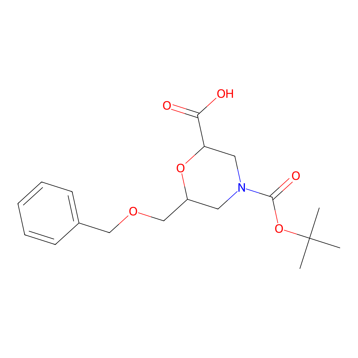 4-(1,1-Dimethylethyl) (2S,6R)-6-[(phenylmethoxy)methyl]-2,4-morpholinedicarboxylate molecular structure, CAS 1581750-89-1