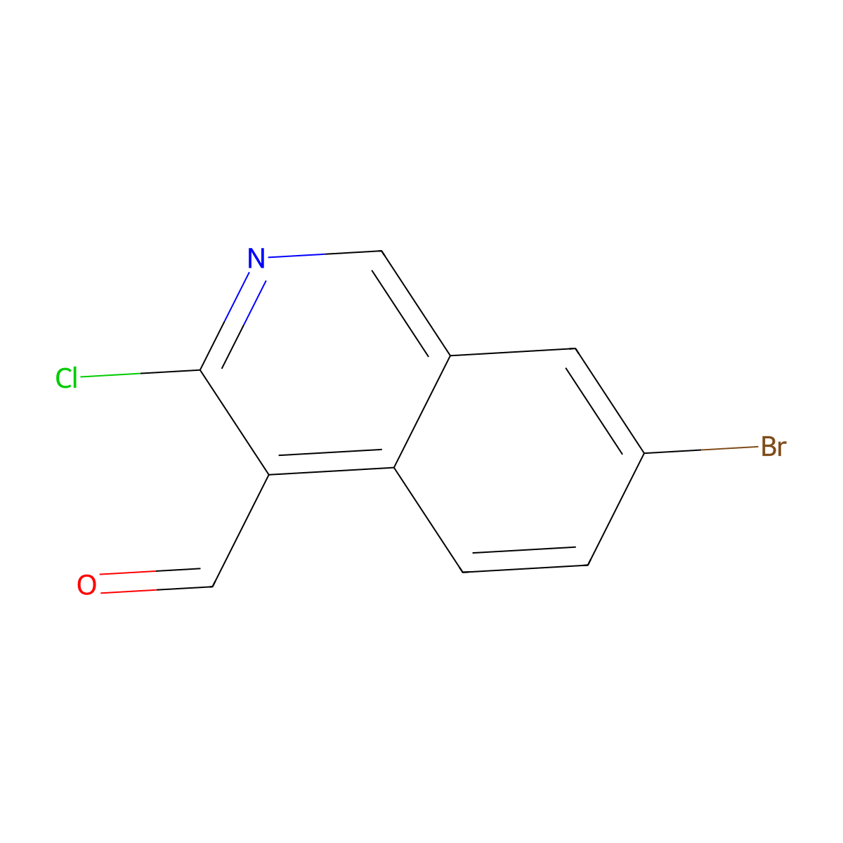 7-Bromo-3-chloroisoquinoline-4-carbaldehyde molecular structure, CAS 1581764-48-8