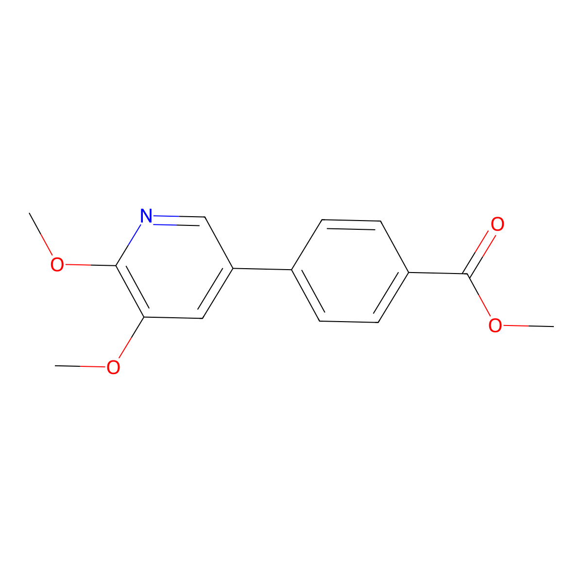 Methyl 4-(5,6-dimethoxy-3-pyridinyl)benzoate molecular structure, CAS 1581767-65-8