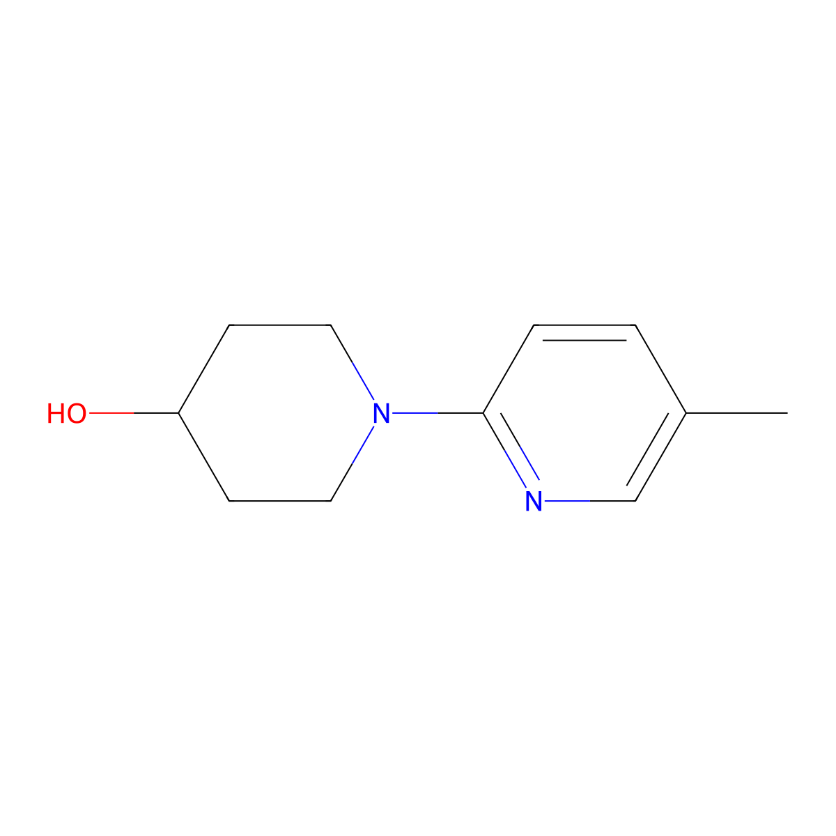1-(5-Methylpyridin-2-YL)piperidin-4-OL molecular structure, CAS 158181-84-1