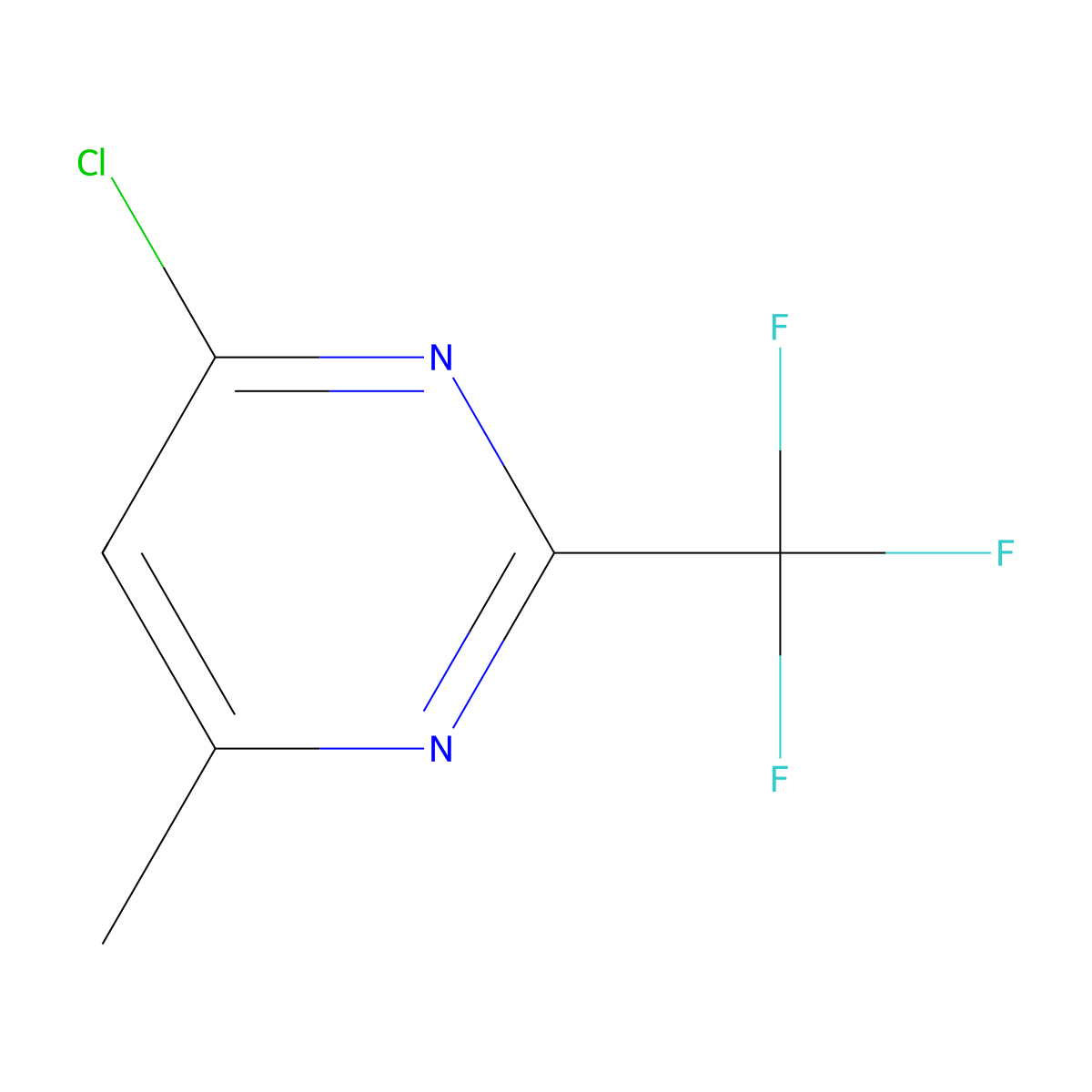 4-Chloro-6-methyl-2-(trifluoromethyl)pyrimidine molecular structure, CAS 1582-25-8