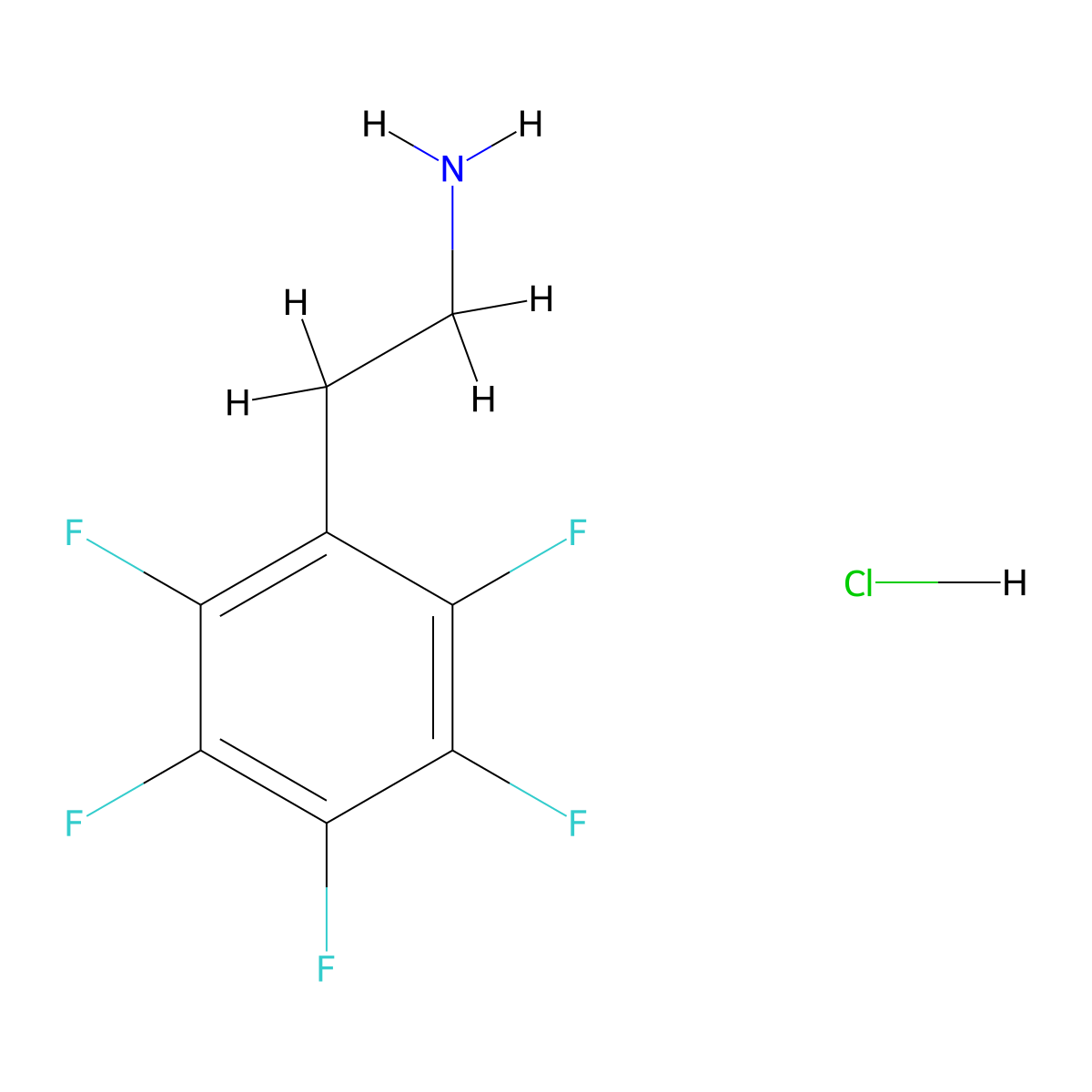 2-(Pentafluorophenyl)ethan-1-amine hydrochloride molecular structure, CAS 1582-35-0