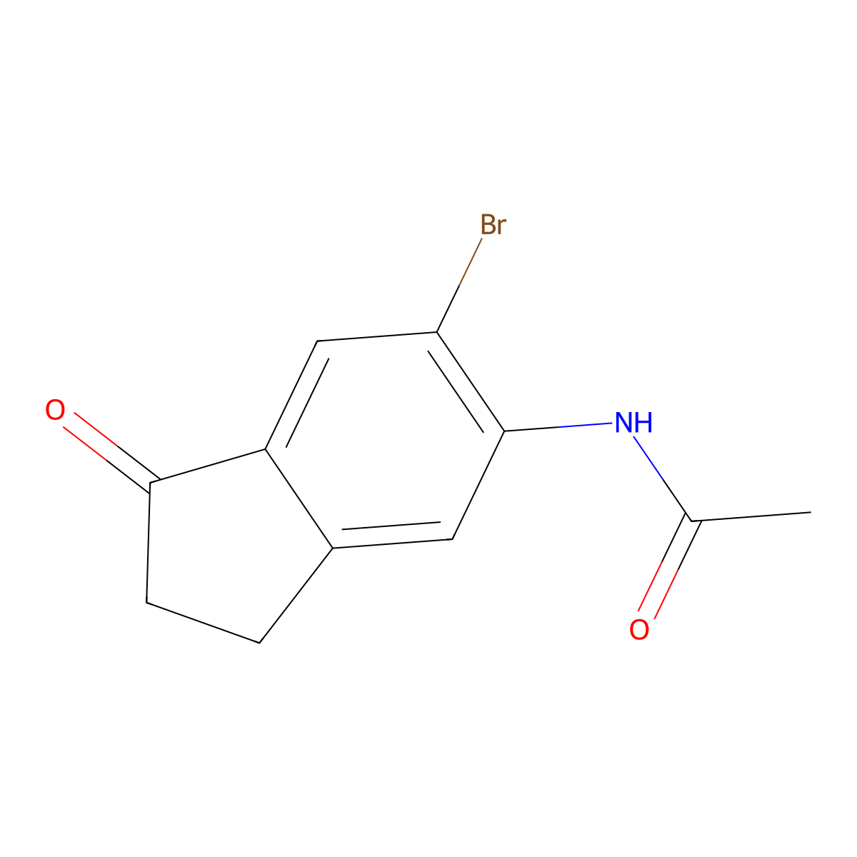 N-(6-Bromo-1-oxo-2,3-dihydro-1H-inden-5-yl)acetamide molecular structure, CAS 158205-18-6