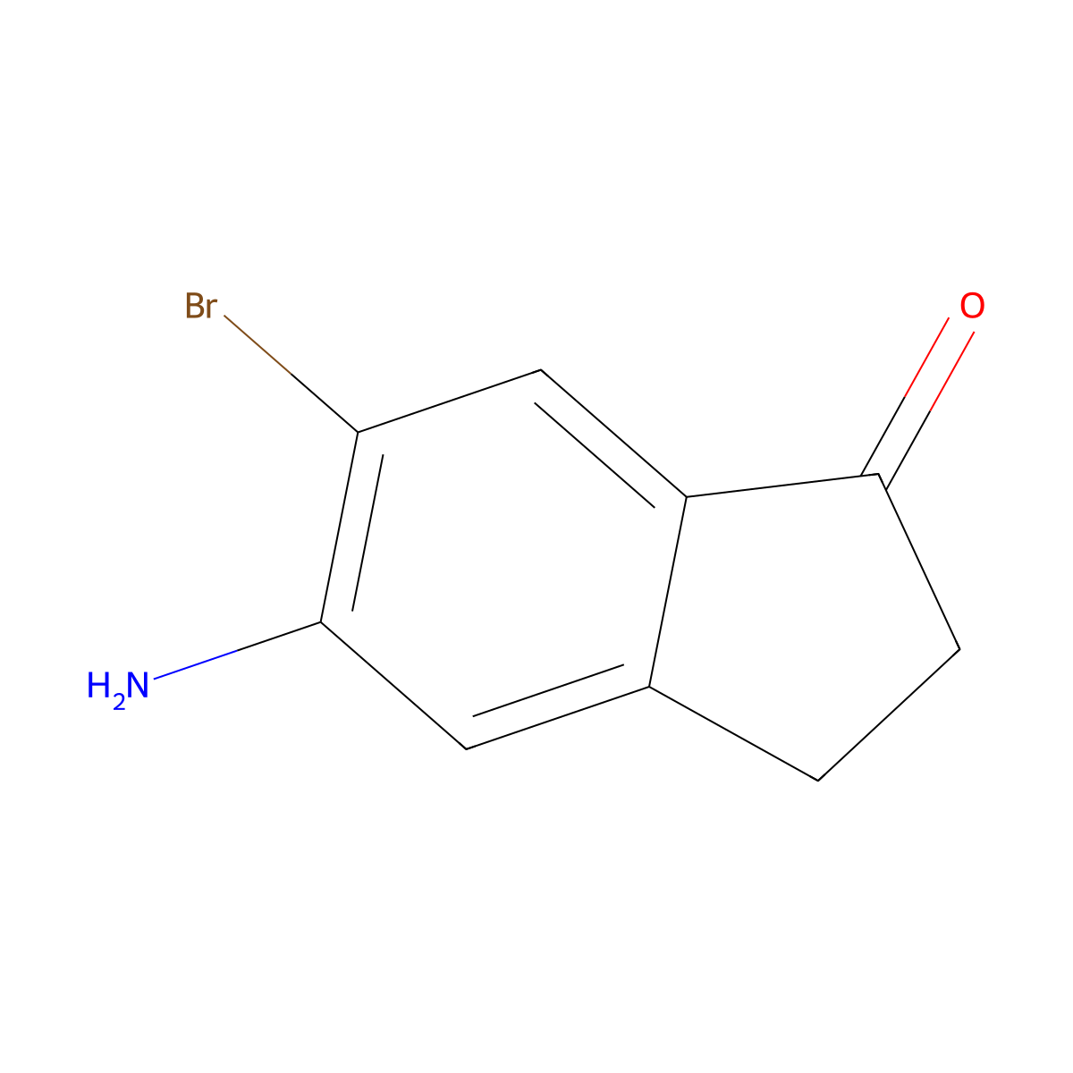 5-Amino-6-bromo-2,3-dihydro-1H-inden-1-one molecular structure, CAS 158205-19-7