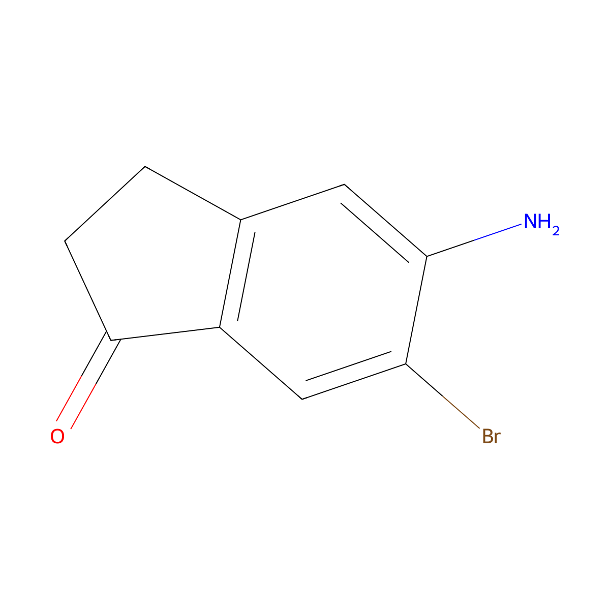 5-Amino-6-bromo-2,3-dihydro-1H-inden-1-one molecular structure, CAS 158205-19-7