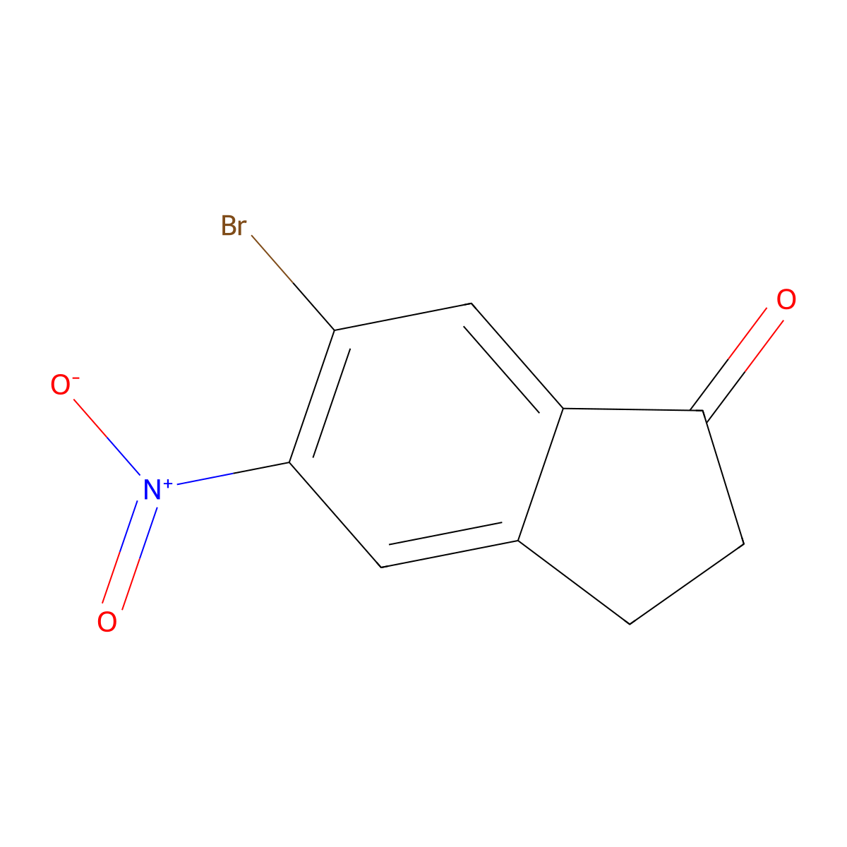 6-bromo-5-nitro-2,3-dihydro-1H-inden-1-one molecular structure, CAS 158205-20-0