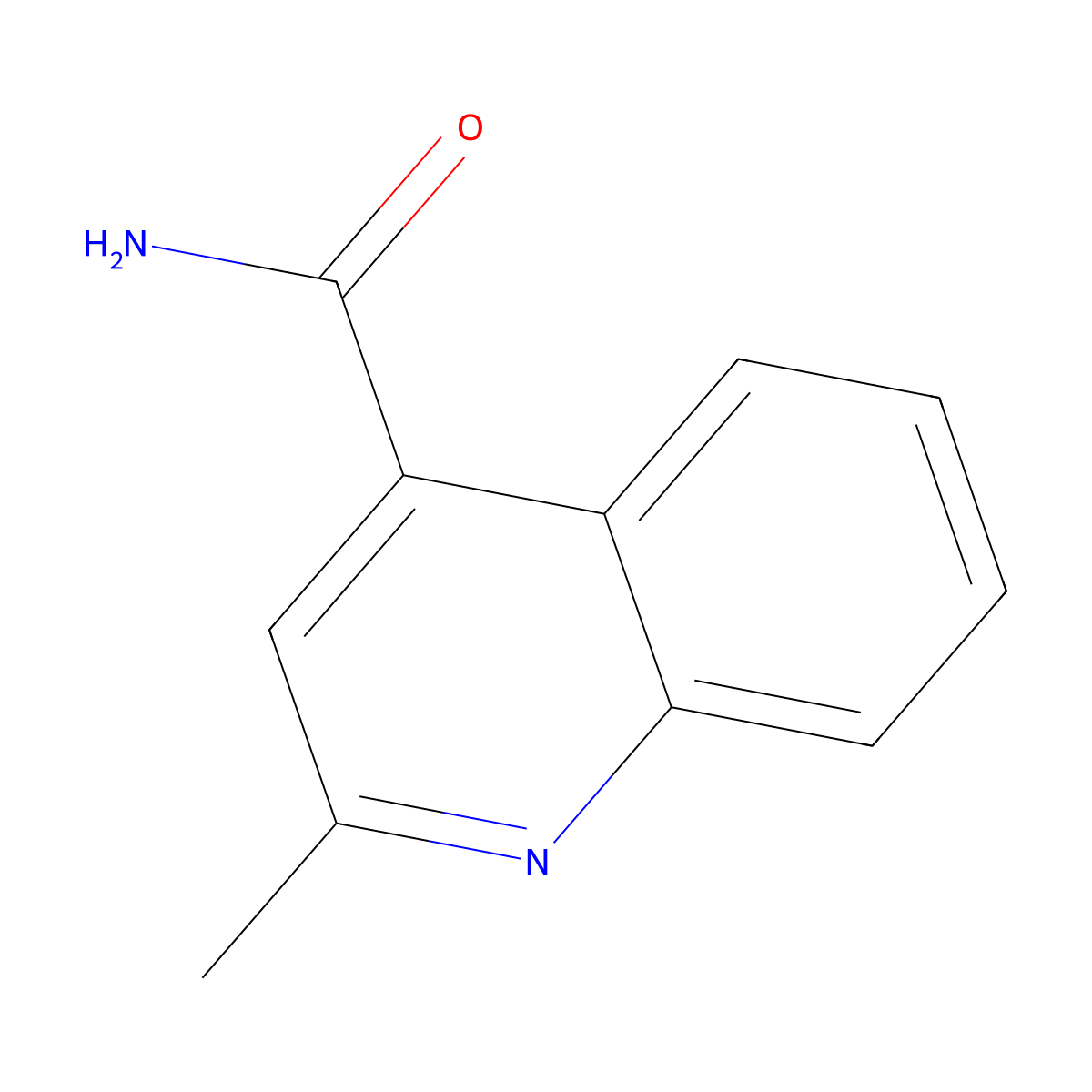 2-Methylquinoline-4-carboxamide molecular structure, CAS 15821-13-3