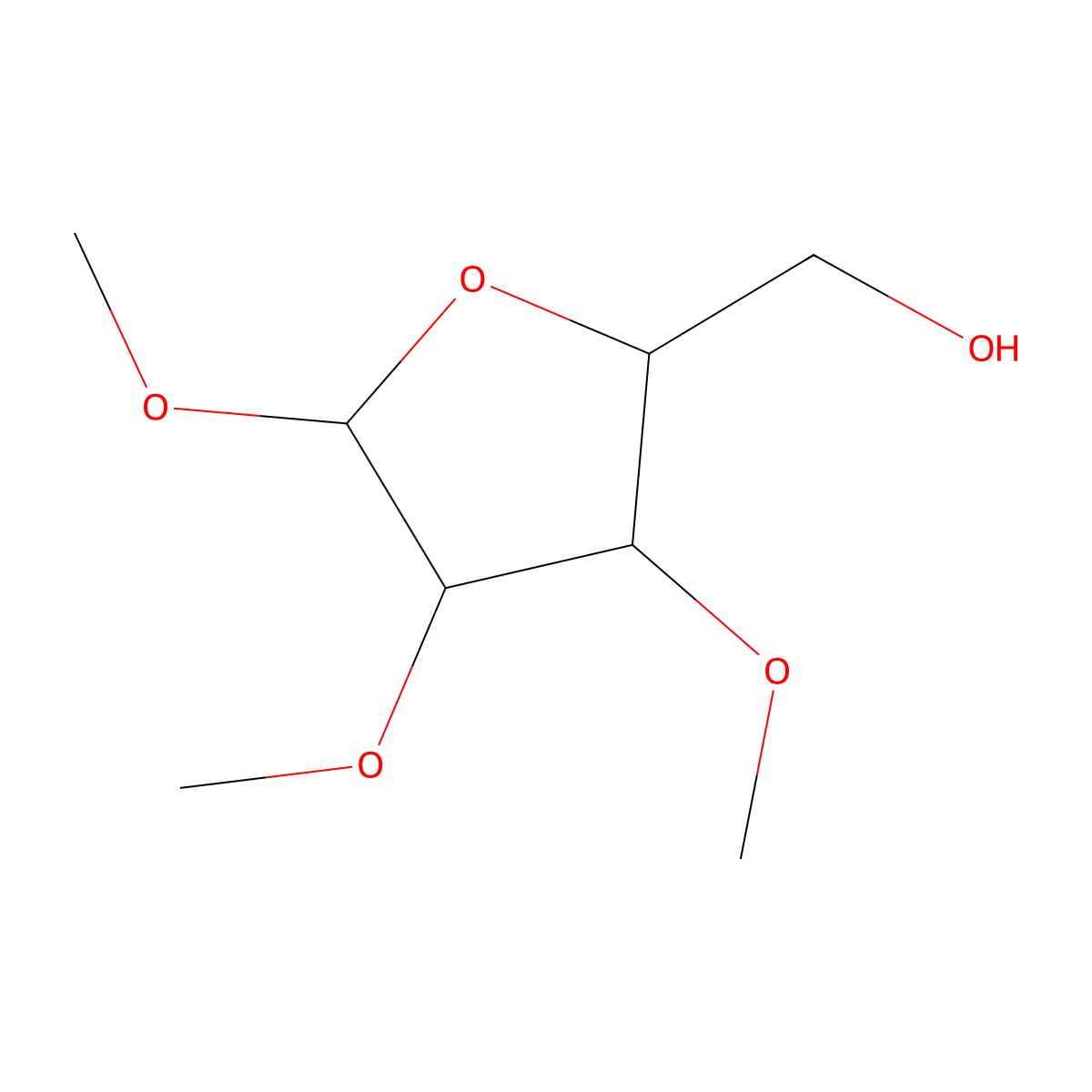 (3,4,5-Trimethoxyoxolan-2-yl)methanol molecular structure, CAS 15821-56-4