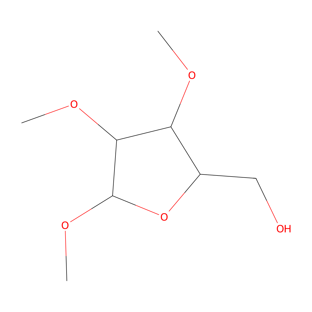 (3,4,5-Trimethoxyoxolan-2-yl)methanol molecular structure, CAS 15821-56-4