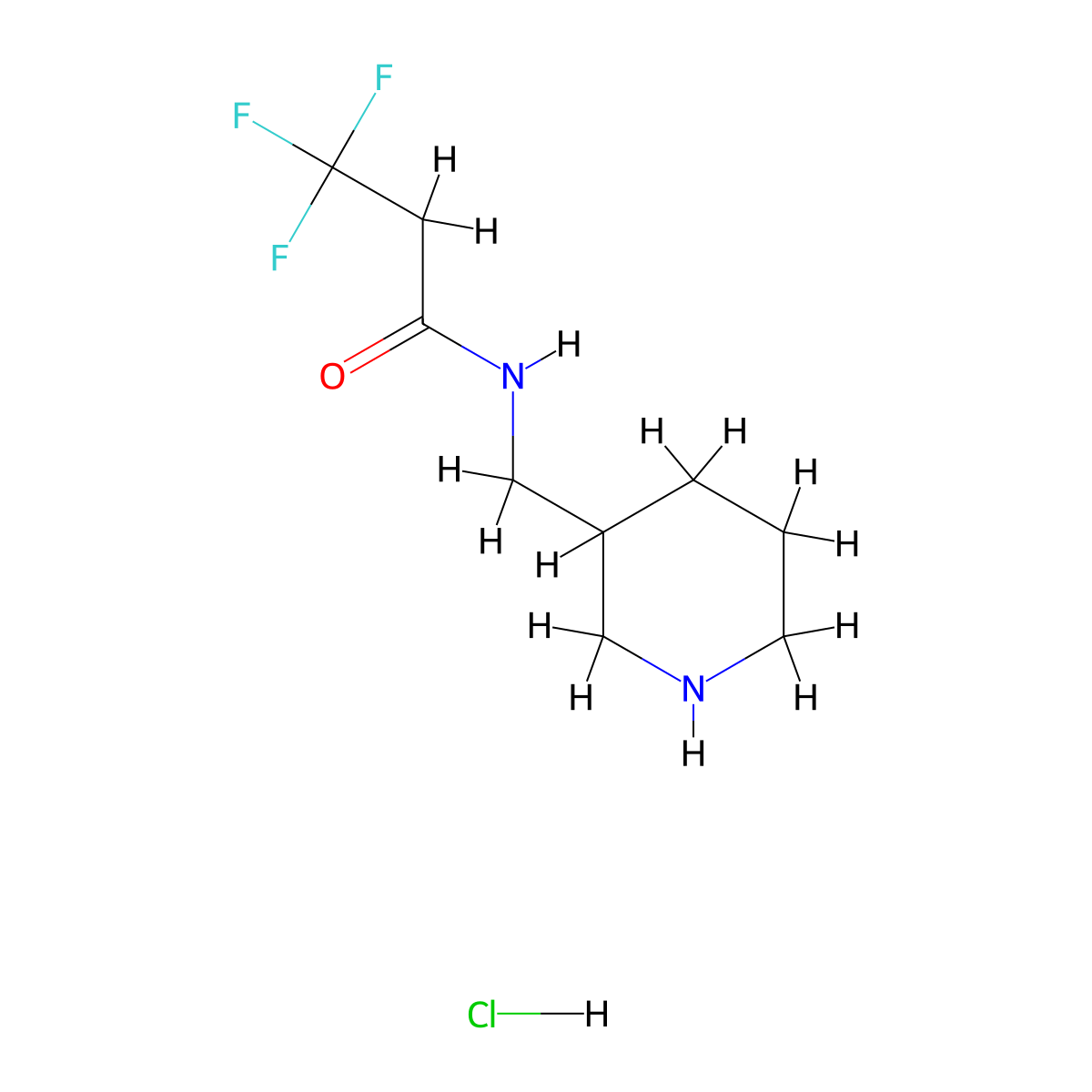 3,3,3-trifluoro-N-[(piperidin-3-yl)methyl]propanamide hydrochloride molecular structure, CAS 1582121-35-4
