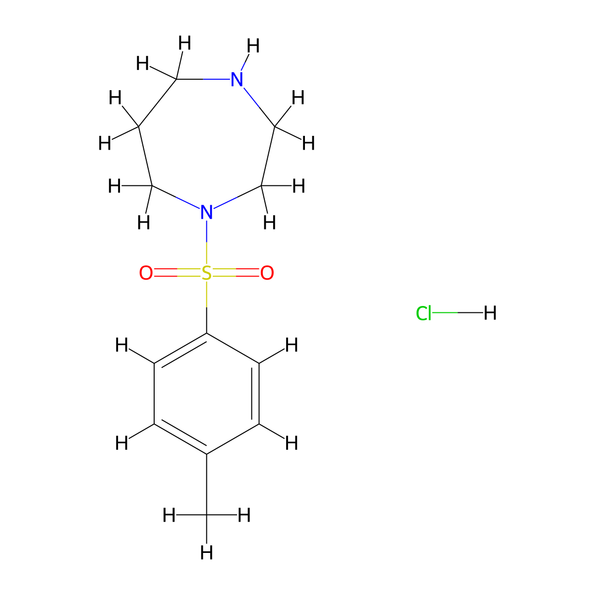 1-[(4-Methylphenyl)sulfonyl]-1,4-diazepane hydrochloride molecular structure, CAS 1582149-10-7
