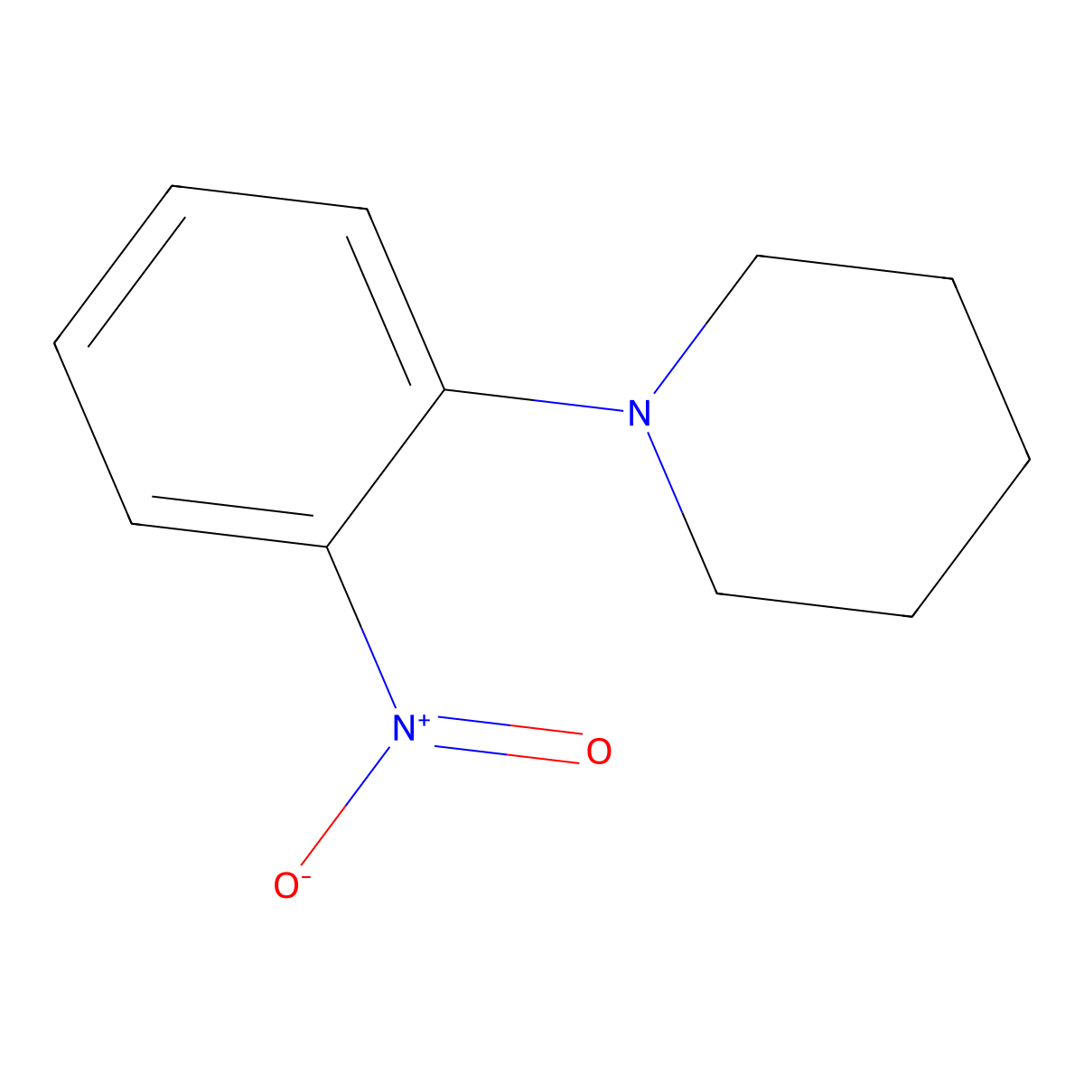 1-(2-Nitrophenyl)piperidine molecular structure, CAS 15822-77-2