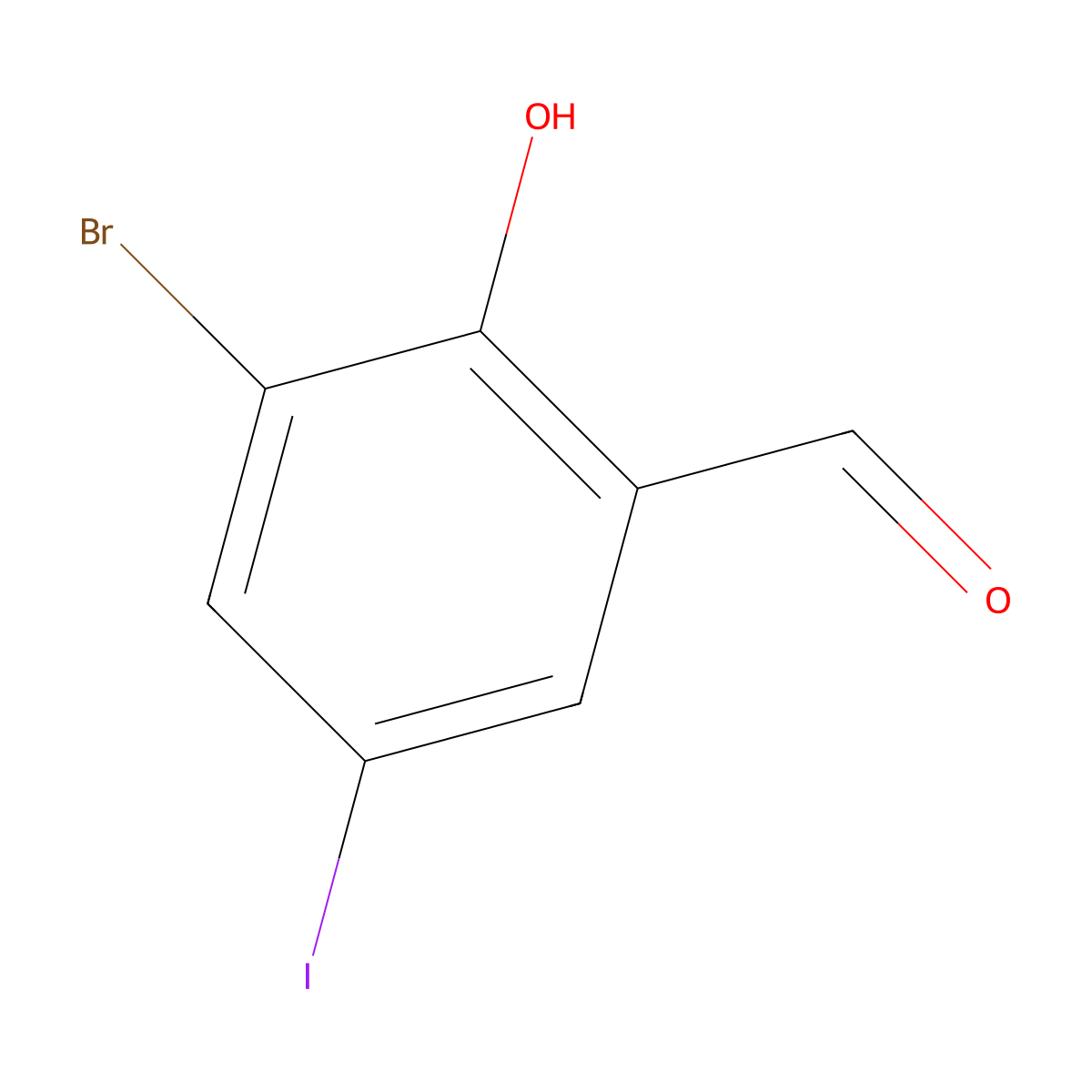 3-Bromo-2-hydroxy-5-iodobenzaldehyde molecular structure, CAS 1582226-77-4
