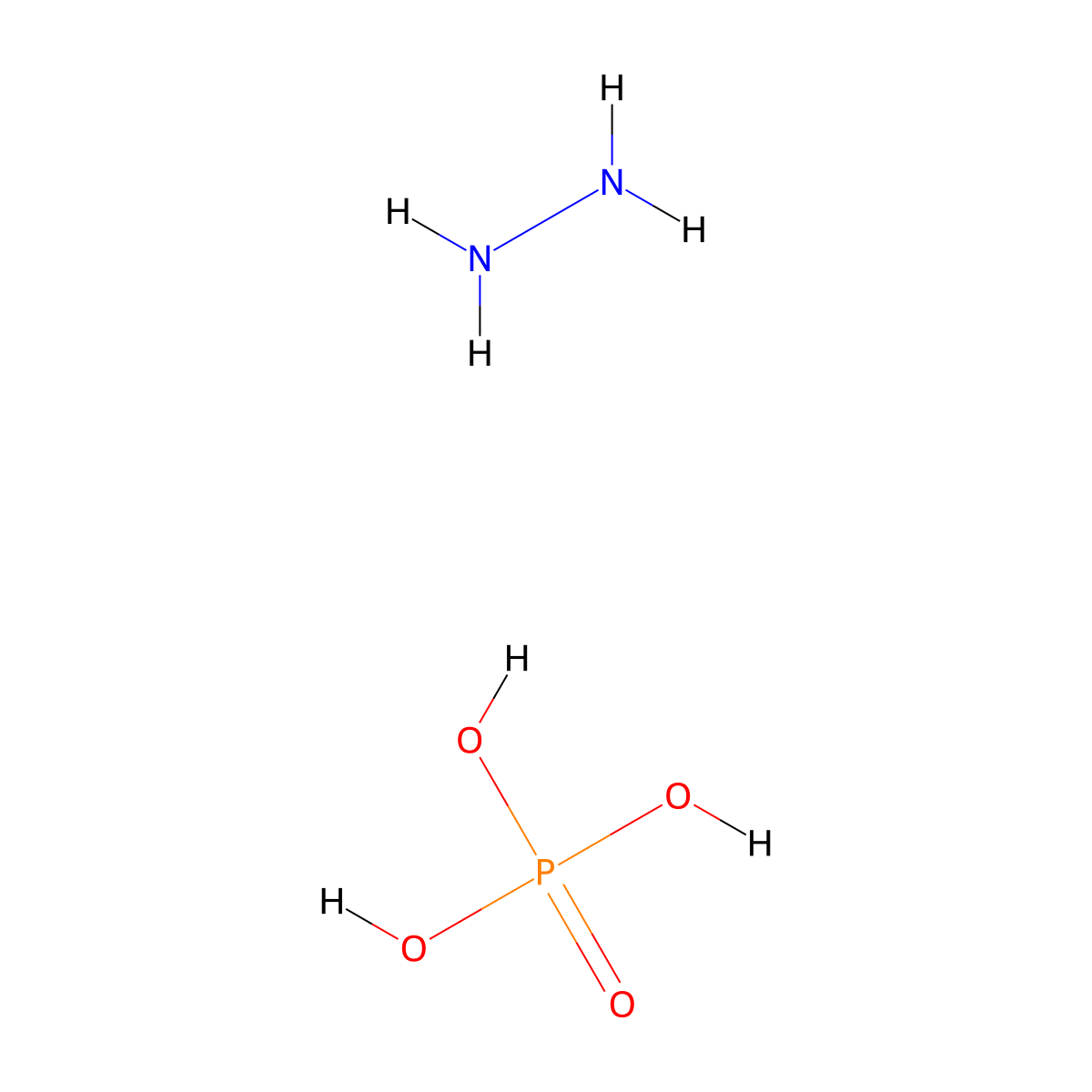 Hydrazine, phosphate (1:1) molecular structure, CAS 15823-35-5