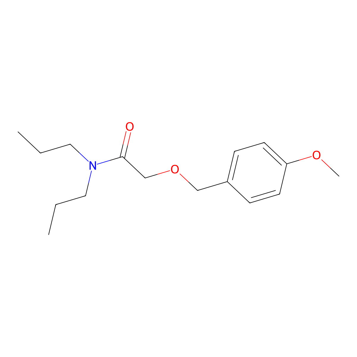 Acetamide, 2-((p-methoxybenzyl)oxy)-N,N-dipropyl- molecular structure, CAS 15823-55-9