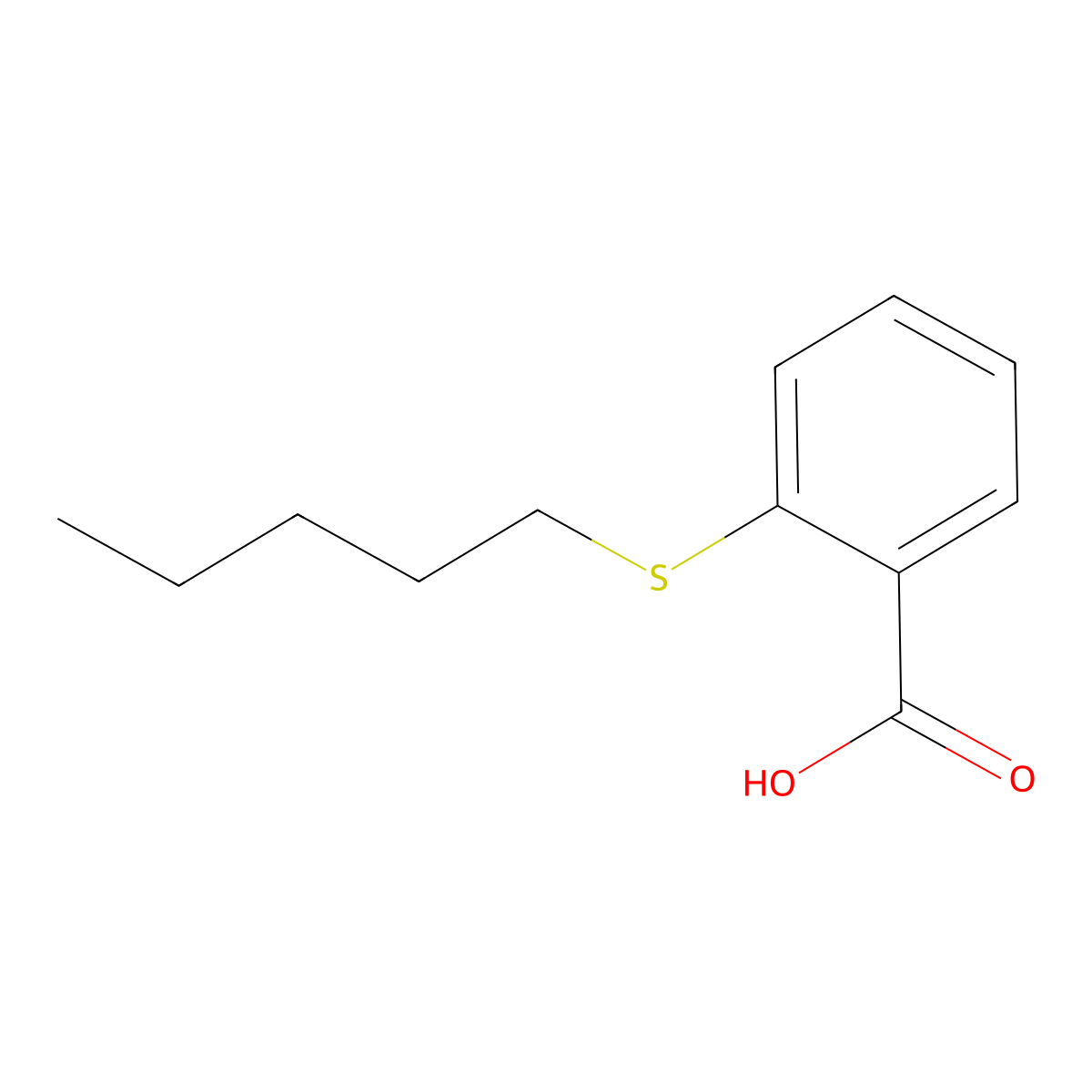 2-(n-Pentylthio)benzoic acid molecular structure, CAS 15823-56-0