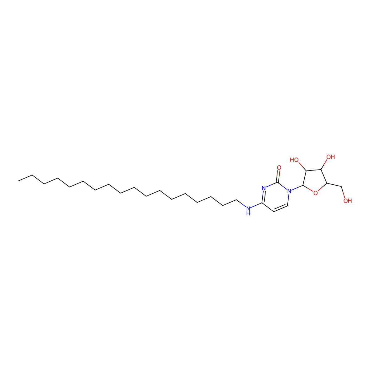 N(4)-Octadecyl-1-arabinofuranosylcytosine molecular structure, CAS 158233-67-1