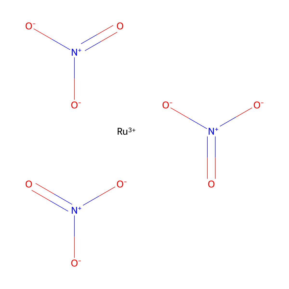 Nitric acid, ruthenium(3+) salt (3:1) molecular structure, CAS 15825-24-8