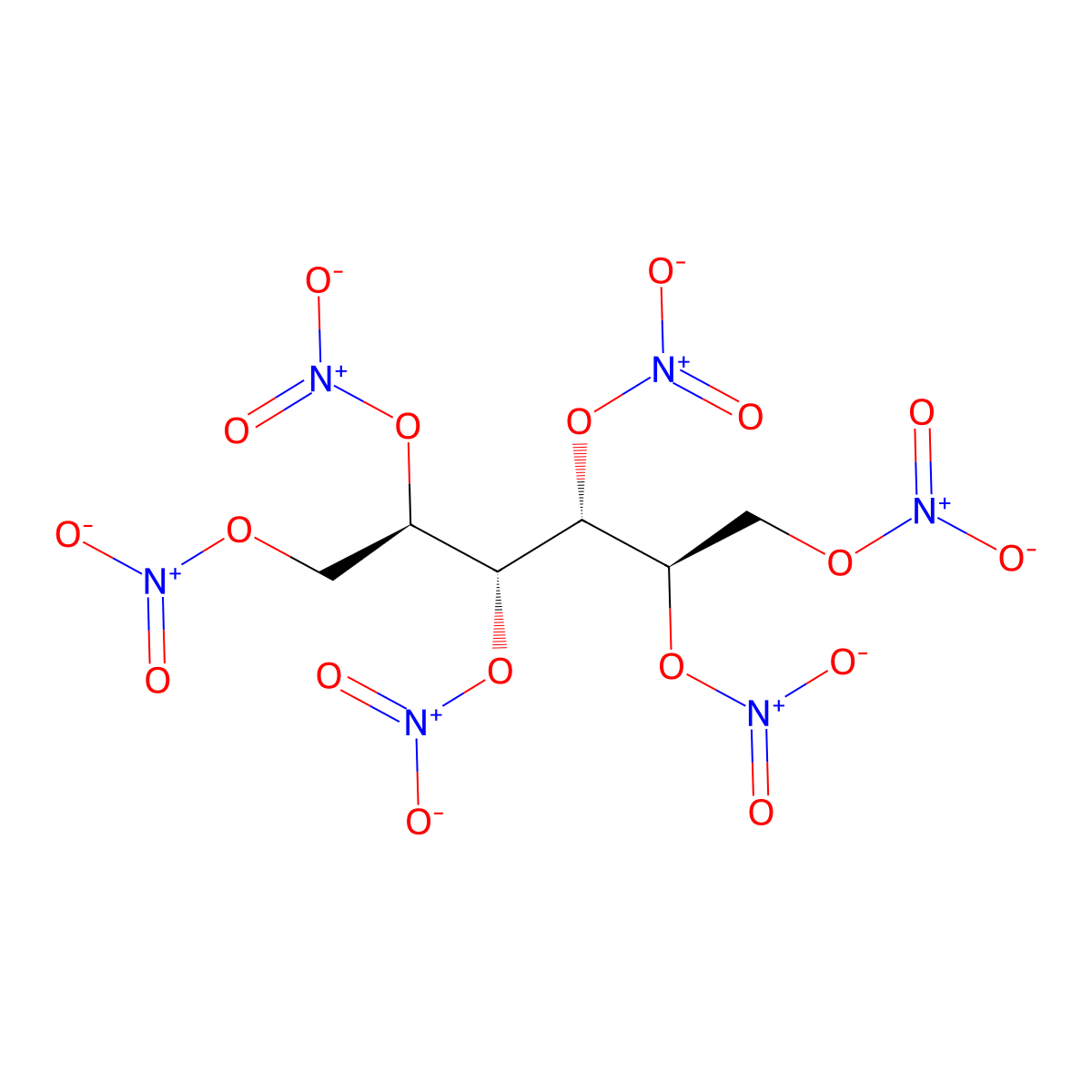 Mannitol Hexanitrate molecular structure, CAS 15825-70-4