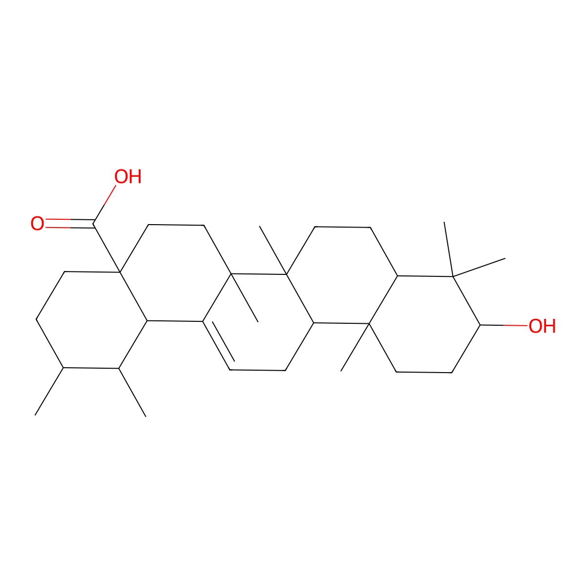 Urs-12-en-28-oic acid, 3-hydroxy-, (3beta)- molecular structure, CAS 158253-87-3