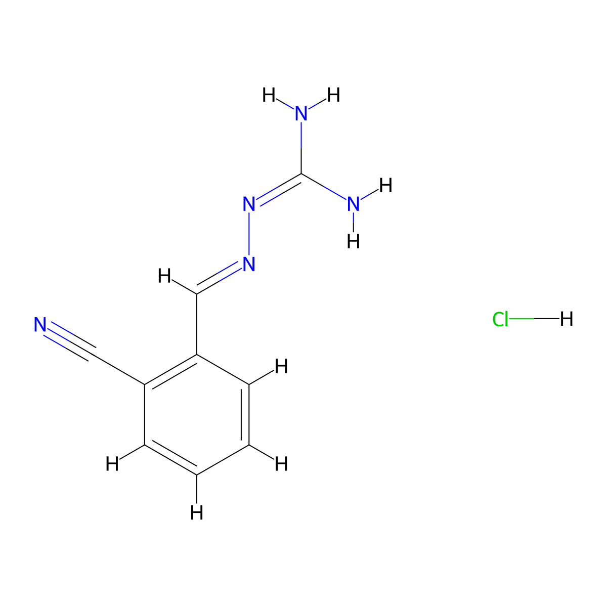 N-{[(2-cyanophenyl)methylidene]amino}guanidine hydrochloride molecular structure, CAS 158257-69-3
