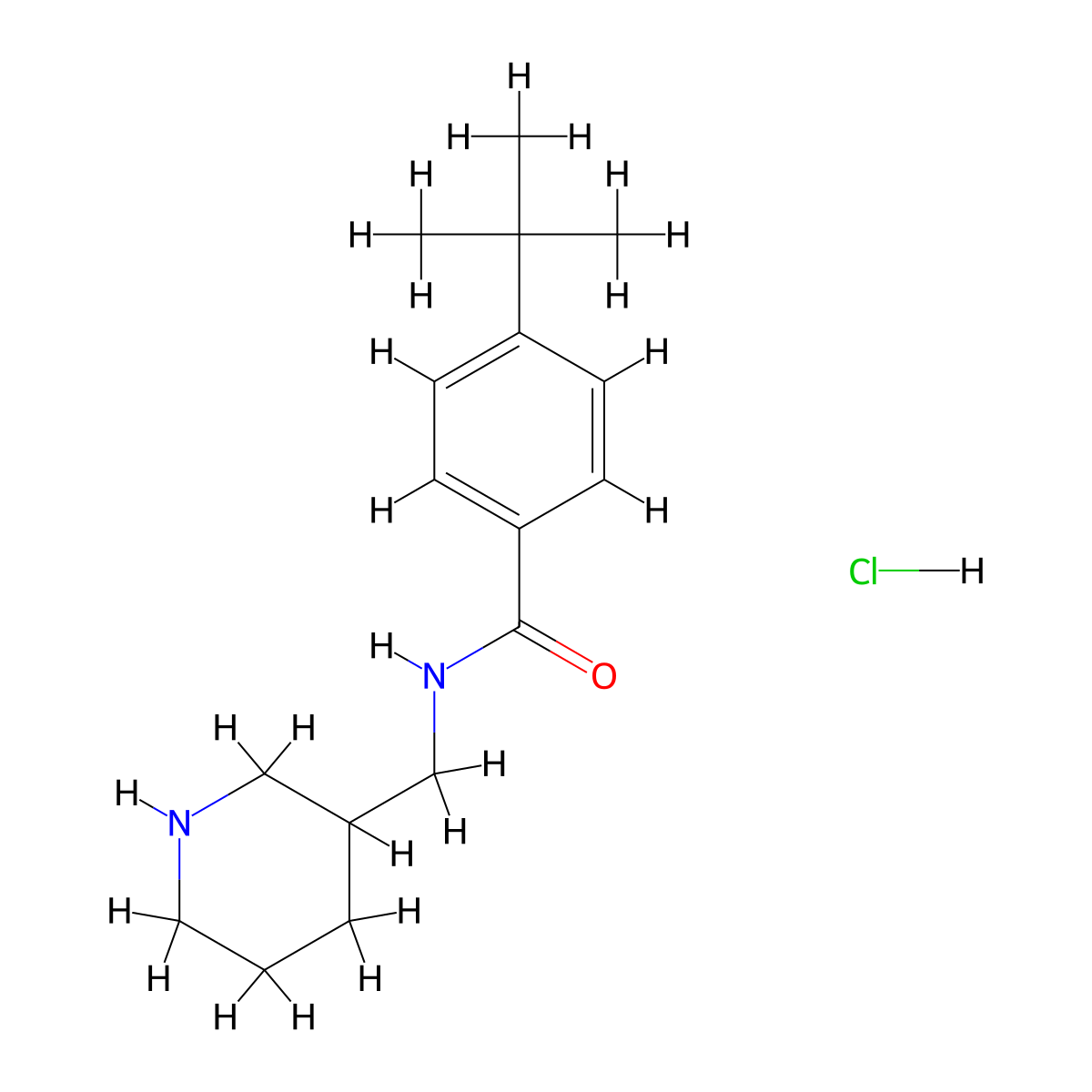 4-tert-butyl-N-(piperidin-3-ylmethyl)benzamide hydrochloride molecular structure, CAS 1582575-26-5