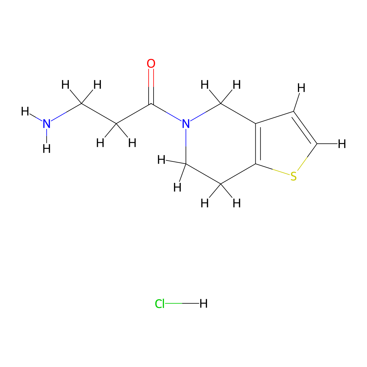 3-amino-1-{4H,5H,6H,7H-thieno[3,2-c]pyridin-5-yl}propan-1-one hydrochloride molecular structure, CAS 1582592-72-0