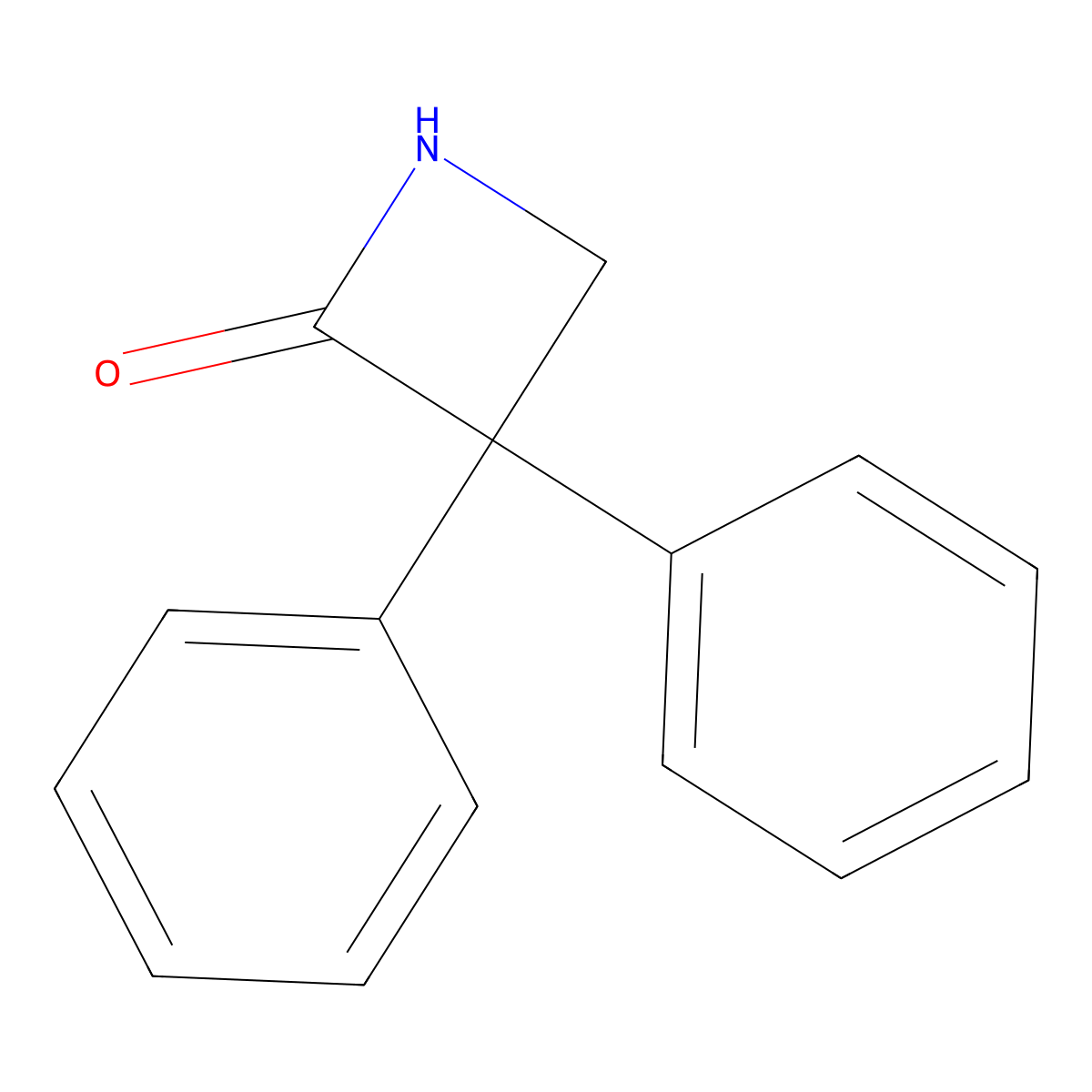 2-Azetidinone, 3,3-diphenyl- molecular structure, CAS 15826-12-7
