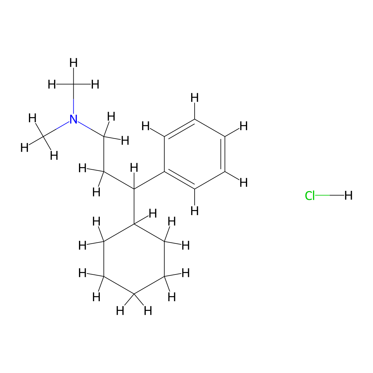 Gamfexine hydrochloride molecular structure, CAS 15826-61-6