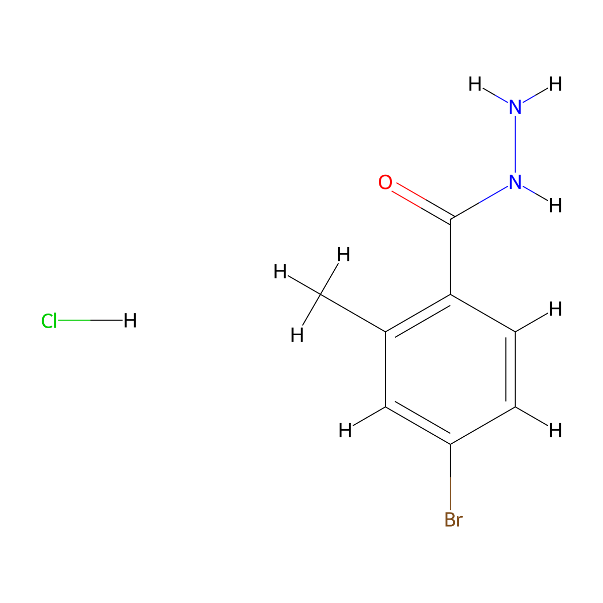 4-Bromo-2-methylbenzohydrazide hydrochloride molecular structure, CAS 1582617-94-4