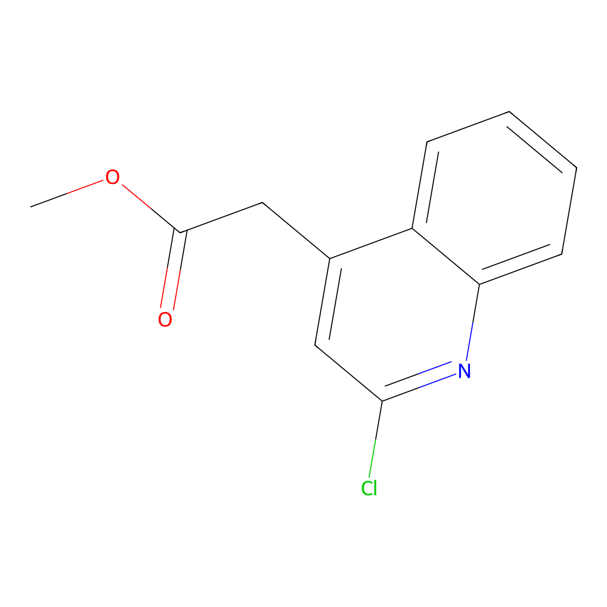 Methyl 2-(2-chloroquinolin-4-yl)acetate molecular structure, CAS 158265-19-1