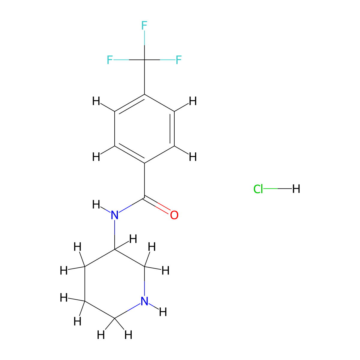 N-(piperidin-3-yl)-4-(trifluoromethyl)benzamide hydrochloride molecular structure, CAS 1582662-56-3