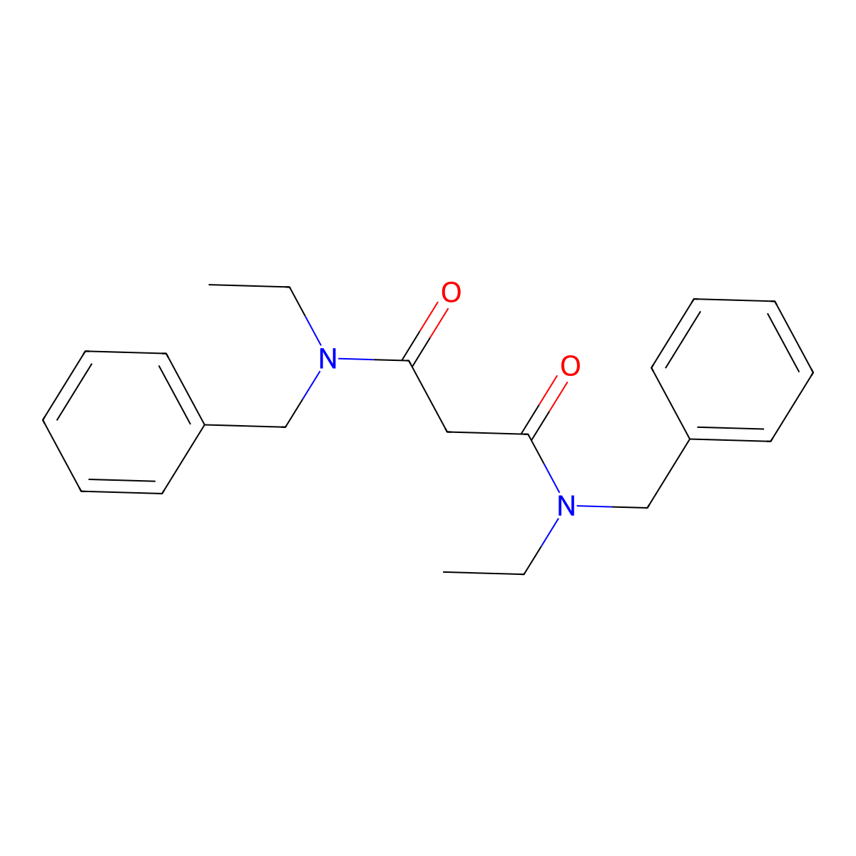 N,N'-dibenzyl-N,N'-diethylpropanediamide molecular structure, CAS 158268-77-0
