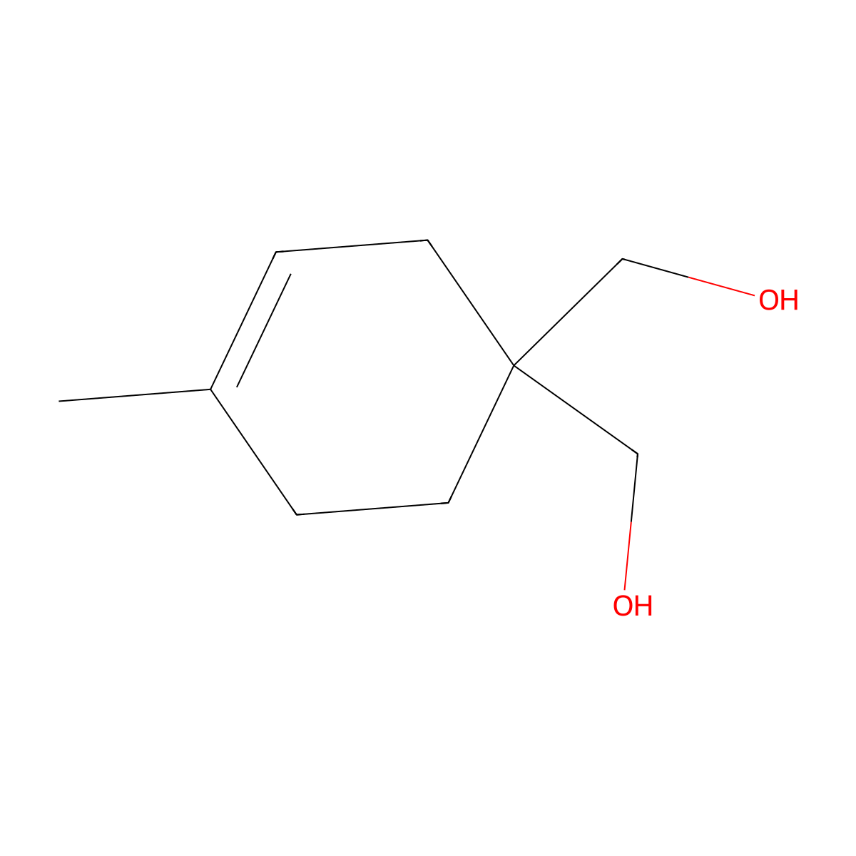 [1-(Hydroxymethyl)-4-methylcyclohex-3-en-1-yl]methanol molecular structure, CAS 15827-42-6