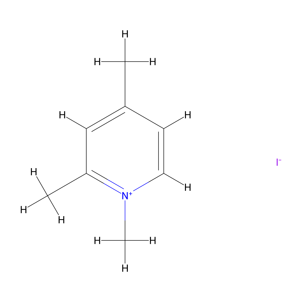 1,2,4-Trimethylpyridin-1-ium iodide molecular structure, CAS 15827-70-0