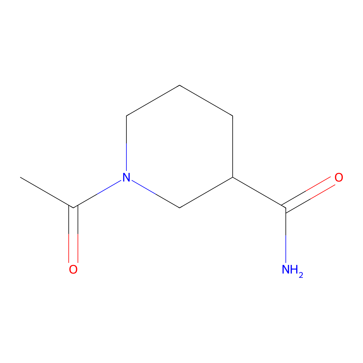 1-Acetylpiperidine-3-carboxamide molecular structure, CAS 15827-99-3