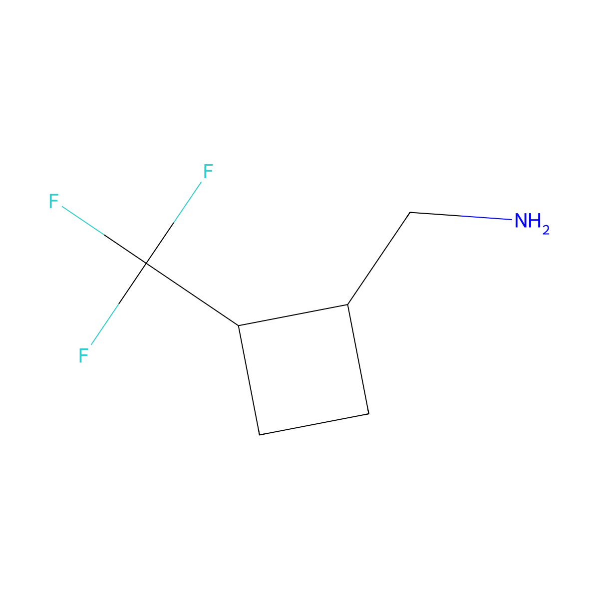 (2-(Trifluoromethyl)cyclobutyl)methanamine molecular structure, CAS 1582720-03-3