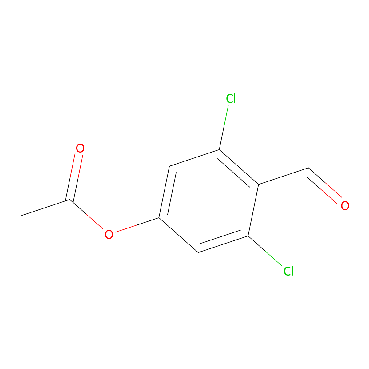 3,5-Dichloro-4-formylphenyl acetate molecular structure, CAS 1582770-02-2