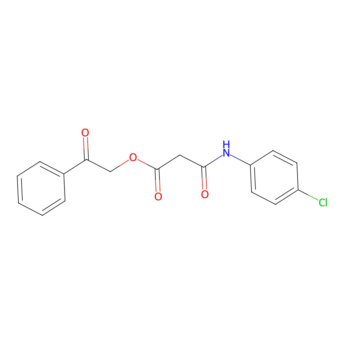 2-Oxo-2-phenylethyl 2-[(4-chlorophenyl)carbamoyl]acetate molecular structure, CAS 1582770-07-7