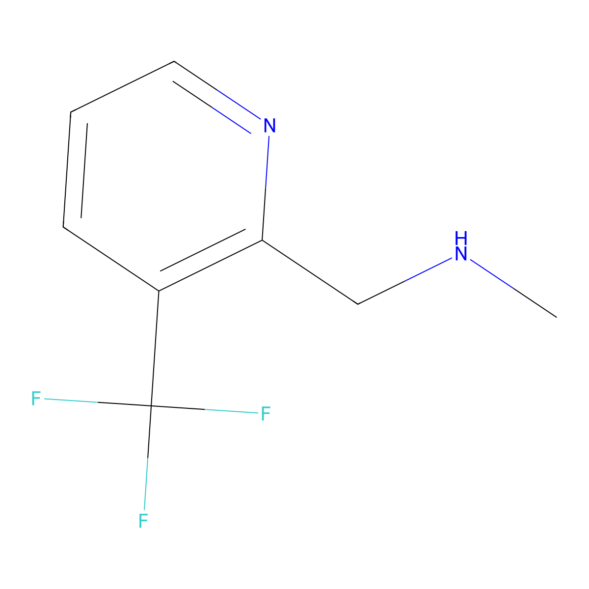 N-Methyl-1-(3-(trifluoromethyl)pyridin-2-yl)methanamine molecular structure, CAS 1582801-09-9