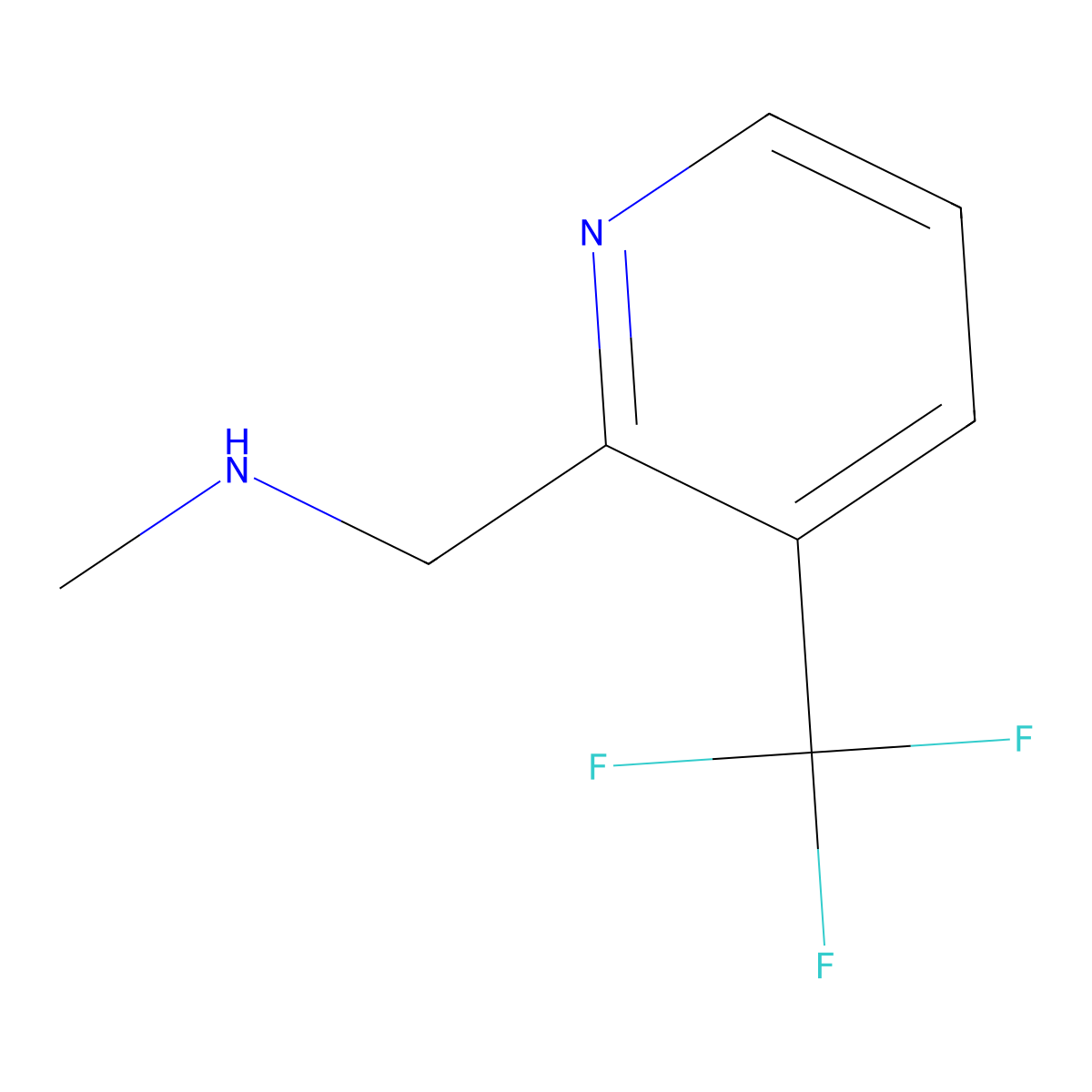 N-Methyl-1-(3-(trifluoromethyl)pyridin-2-yl)methanamine molecular structure, CAS 1582801-09-9