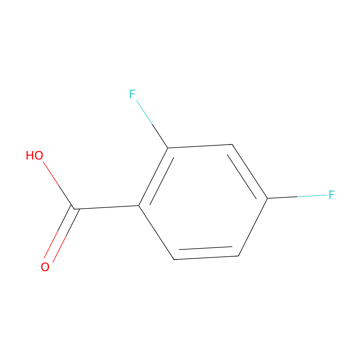 2,4-Difluorobenzoic acid molecular structure, CAS 1583-58-0