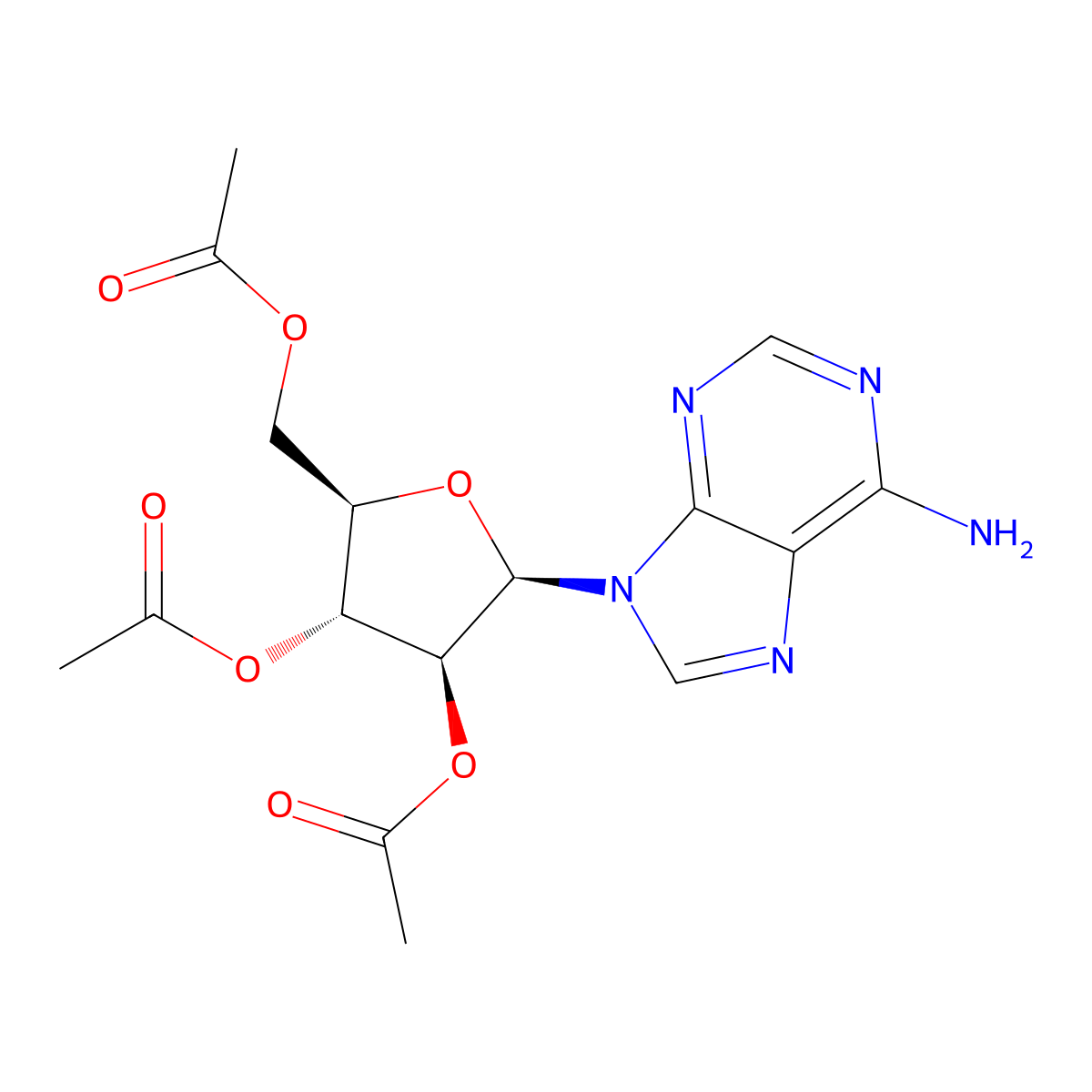 Vidarabine 2',3',5'-triacetate molecular structure, CAS 15830-52-1