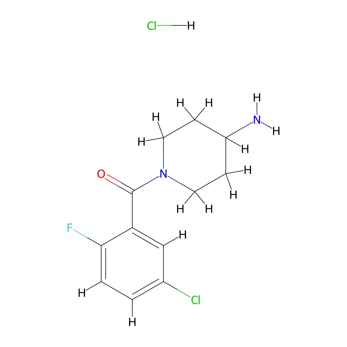 1-(5-chloro-2-fluorobenzoyl)piperidin-4-amine HCl molecular structure, CAS 1583080-82-3