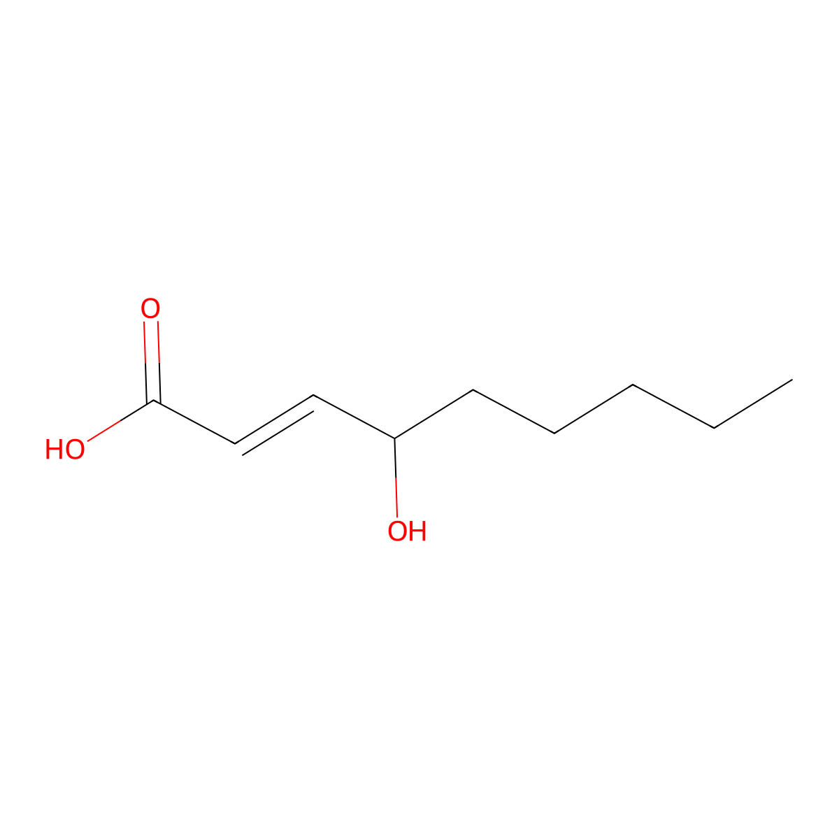 4-Hydroxynon-2-enoic acid molecular structure, CAS 158314-62-6