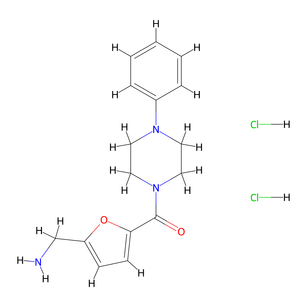 1-[5-(4-Phenylpiperazine-1-carbonyl)furan-2-YL]methanamine dihydrochloride molecular structure, CAS 1583141-84-7