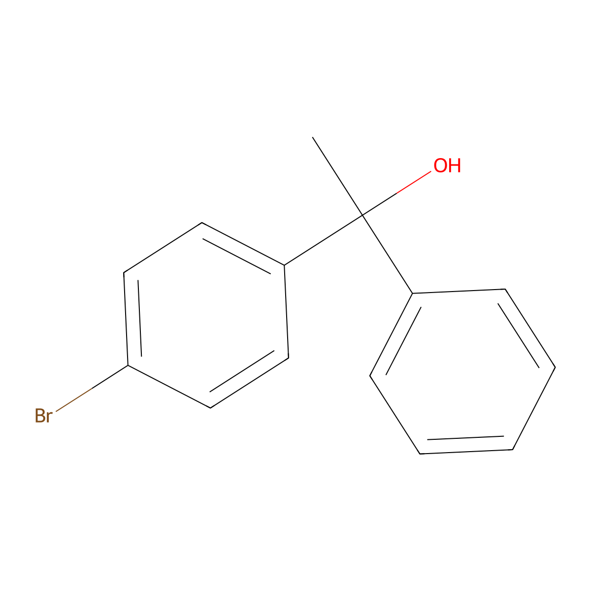 1-(4-Bromophenyl)-1-phenylethanol molecular structure, CAS 15832-69-6